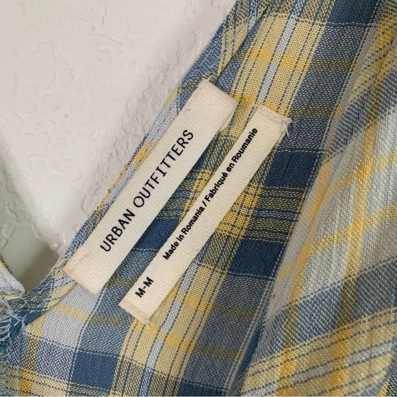 Urban outfitters women’s plaid button v neck jumpsuit pockets M - Picture 6 of 10